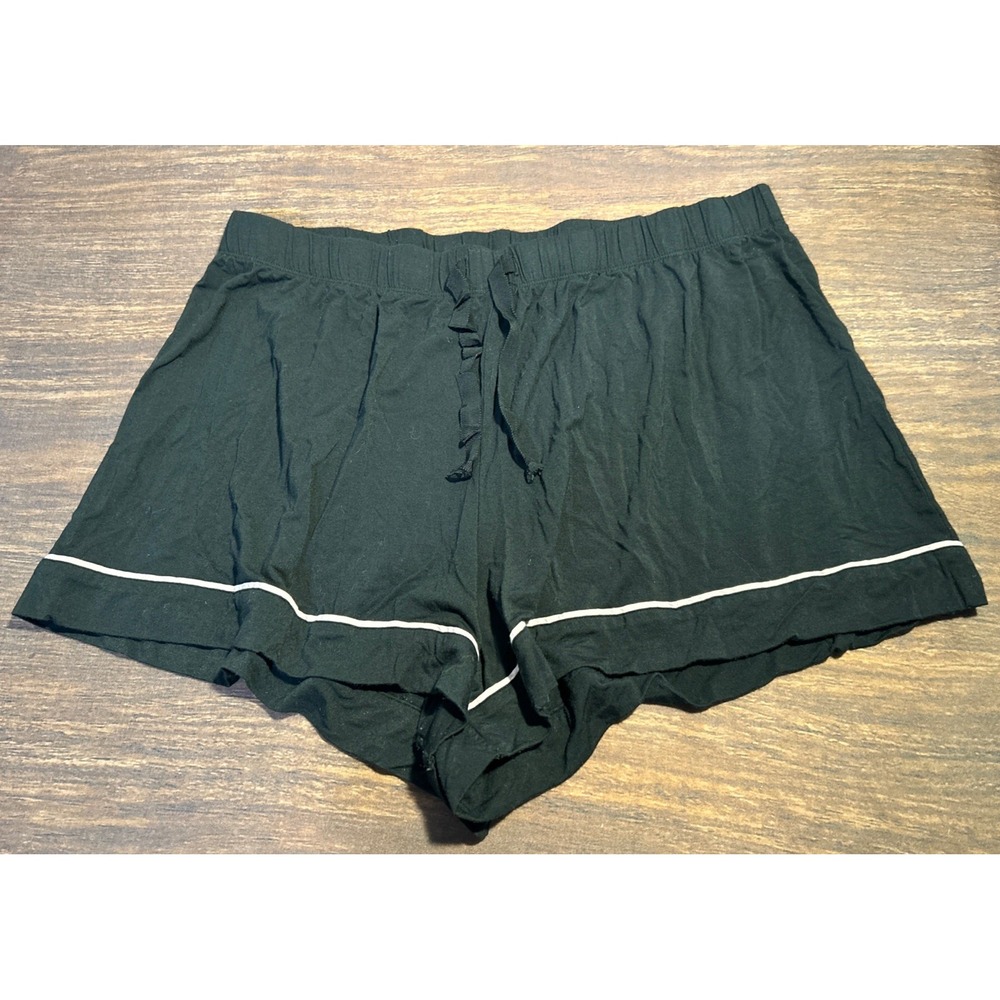 Victoria's Secret Women's Size L Sleep Shorts Black with Pink Trim